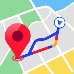GPS、地图、语音 导航 和 行车路线 图标